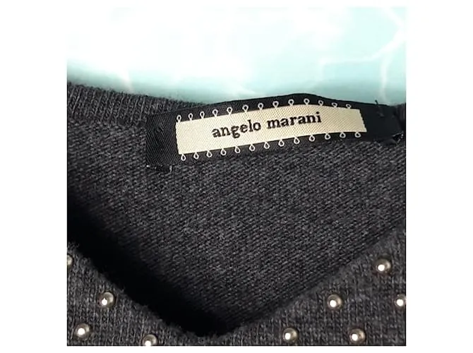 Autre Marque Vestido lencero de seda fantasía de Angelo Marani talla 44. Gris 