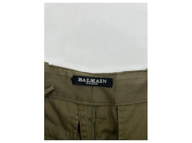 BALMAIN Pantalón T.fr 36 Algodón Caqui 