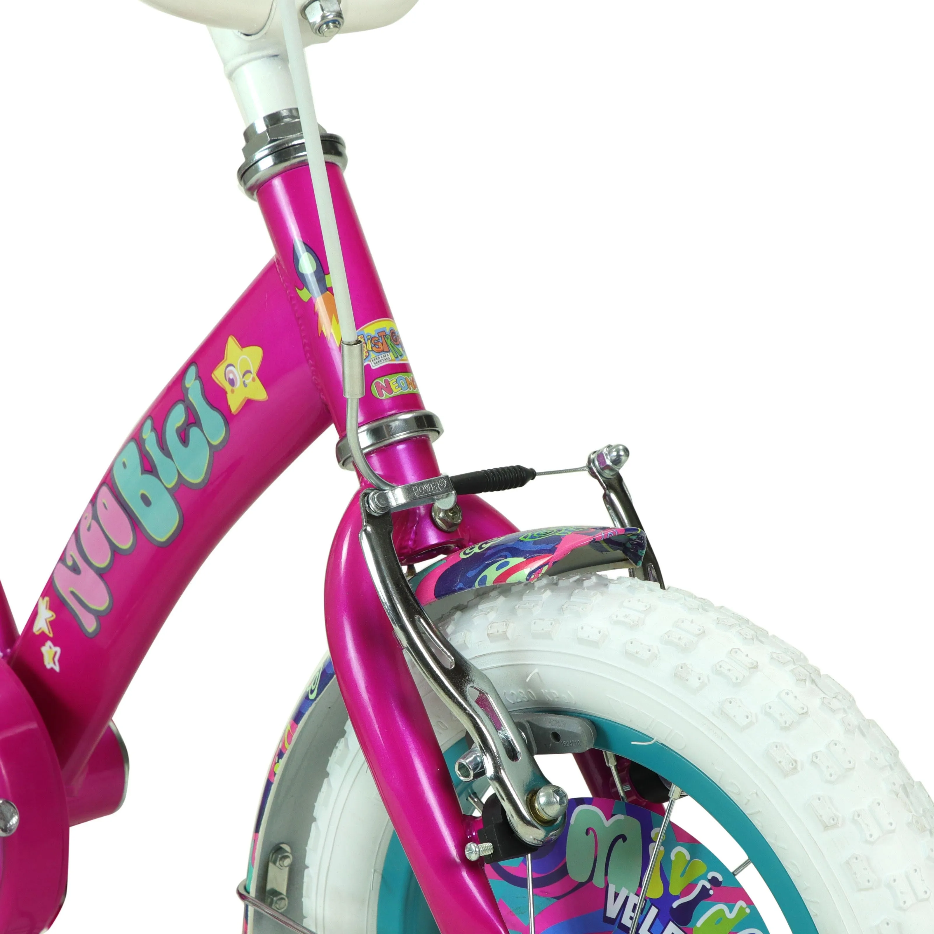 Bicicleta DISTROLLER Infantil NEONATO R12 1V. Nia Frenos Contrapedal Ruedas Laterales-Salpicaderas-Timbre-Porta Mueca Acero Rosa