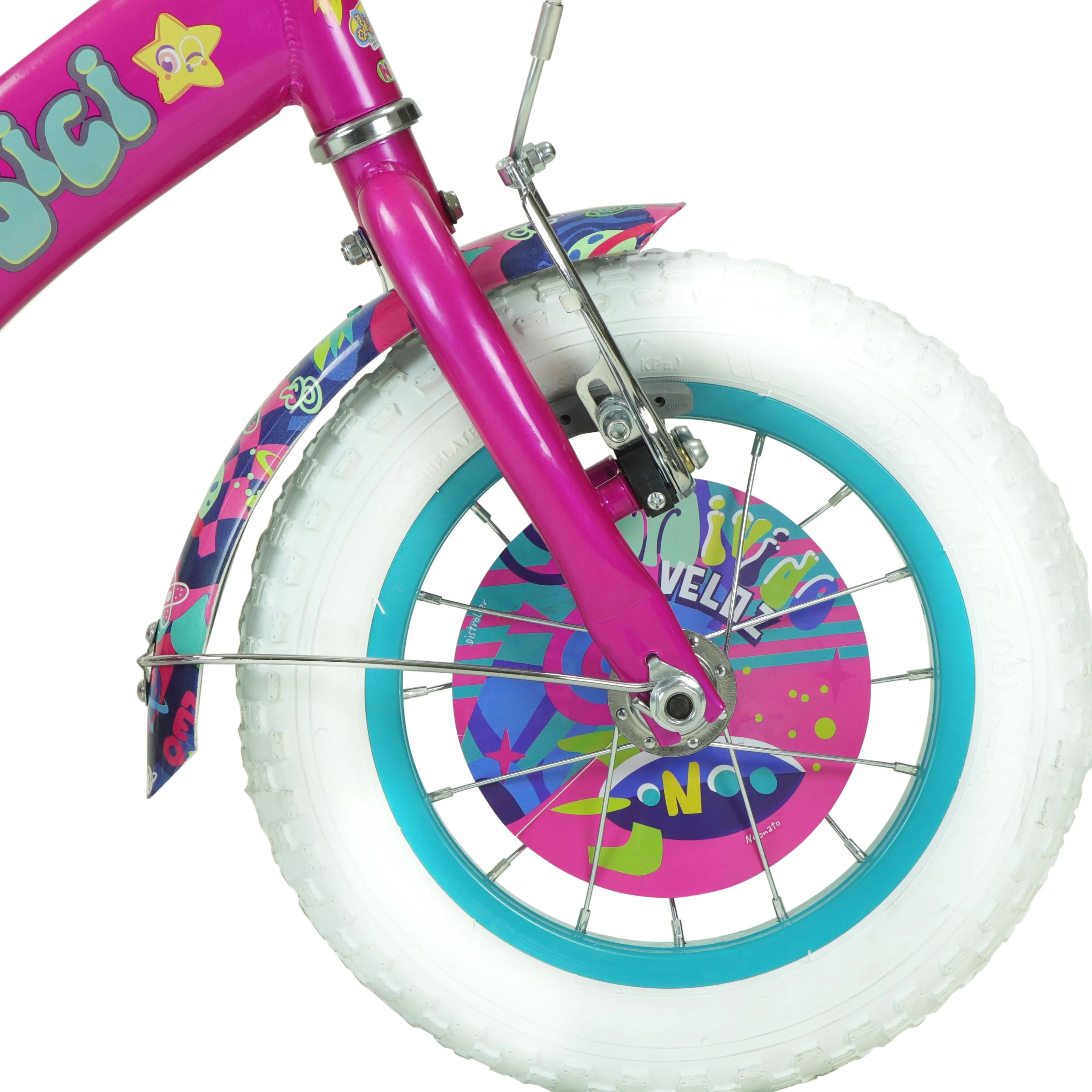 Bicicleta DISTROLLER Infantil NEONATO R12 1V. Nia Frenos Contrapedal Ruedas Laterales-Salpicaderas-Timbre-Porta Mueca Acero Rosa