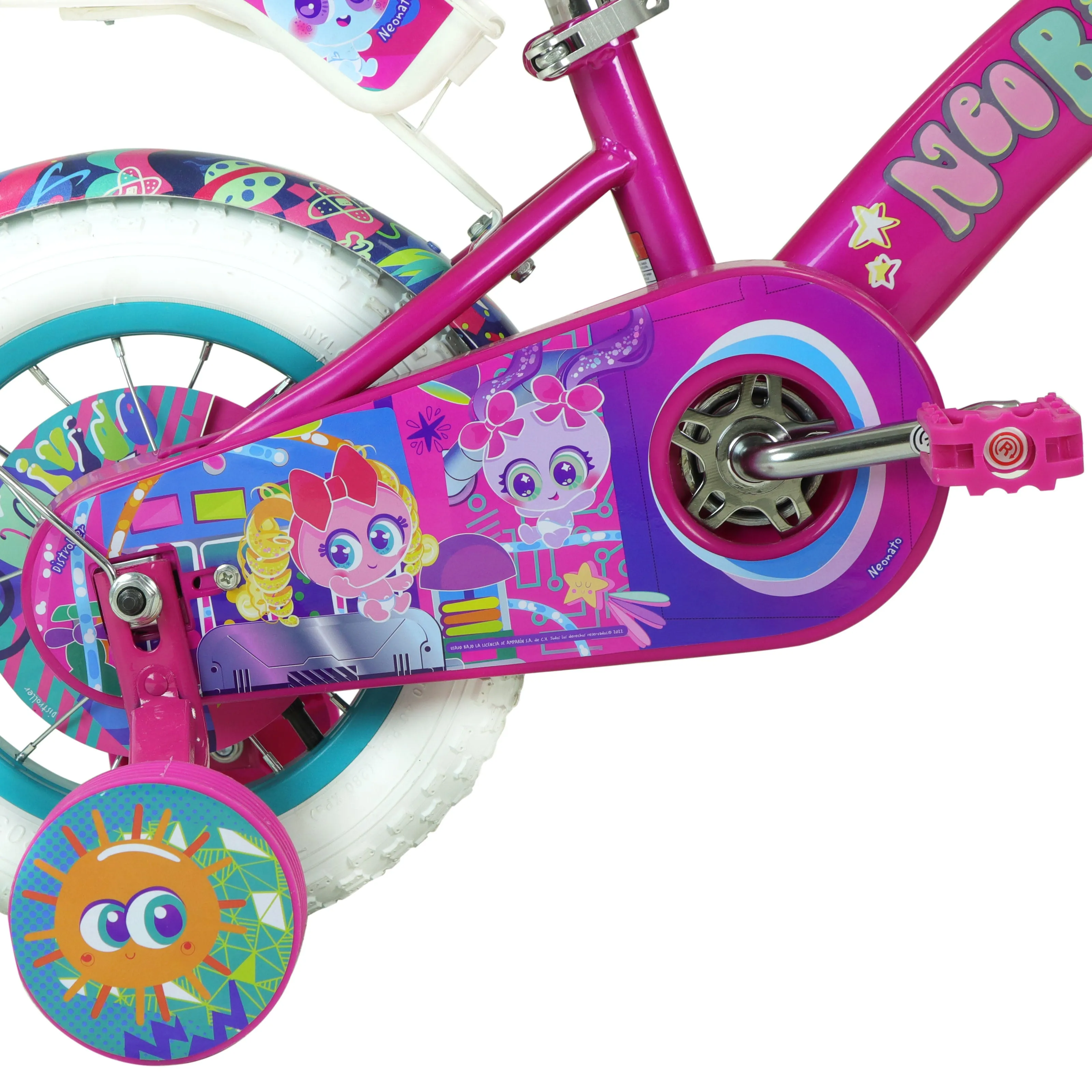 Bicicleta DISTROLLER Infantil NEONATO R12 1V. Nia Frenos Contrapedal Ruedas Laterales-Salpicaderas-Timbre-Porta Mueca Acero Rosa