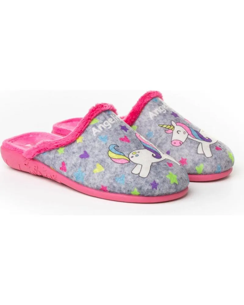 Calzado de casa de Niña ANGELITOS PANTUFLA UNICORNIO 134 GRIS