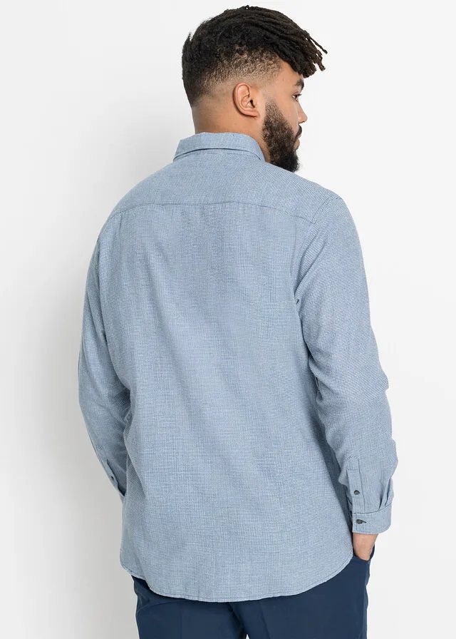 Camisa de vestir, de manga larga (2 unidades) Gris oscuro + azul/blanco estampado