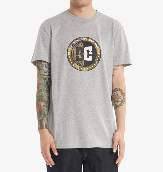 Camiseta DC Shoes manga corta básica para hombre HALF WAY GRIS HEATHER (knfh) Ref. EDYZT04223 gris logo pecho