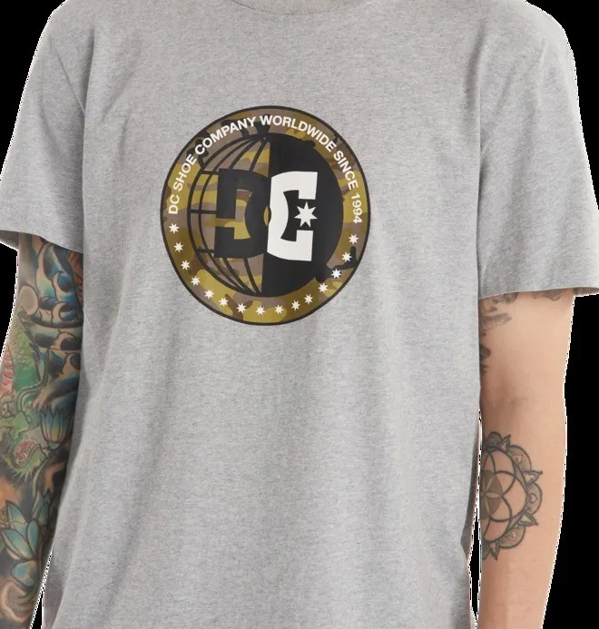 Camiseta DC Shoes manga corta básica para hombre HALF WAY GRIS HEATHER (knfh) Ref. EDYZT04223 gris logo pecho