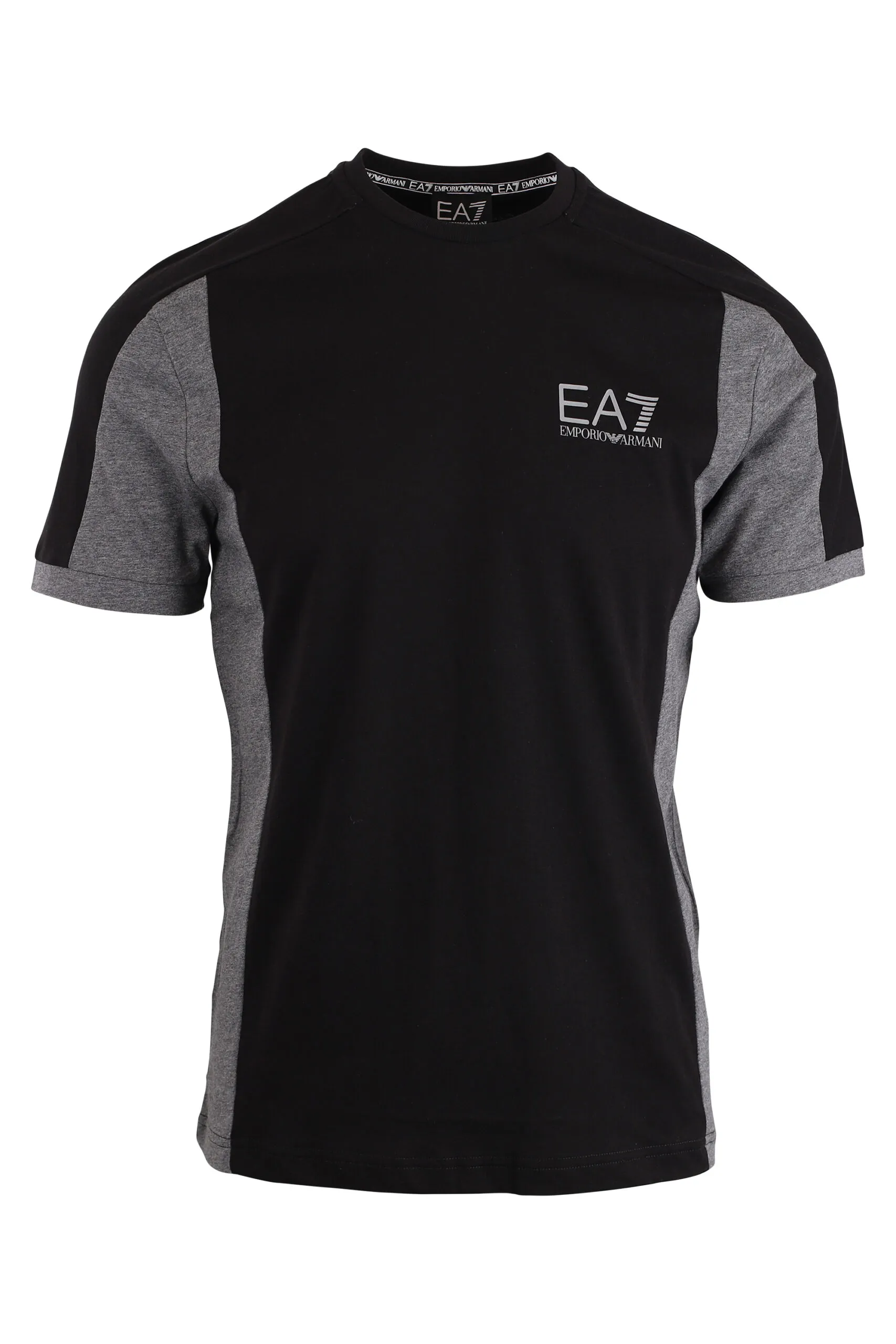 Camiseta negra con gris con logo 