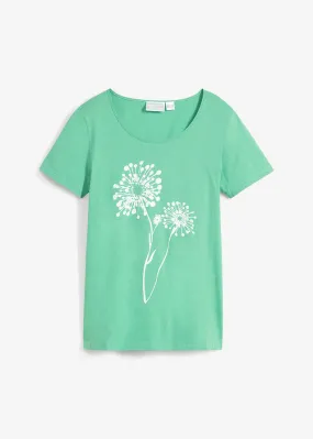 Camiseta Verde ópalo/blanco estampado