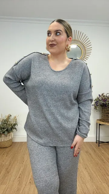 Conjunto Punto canalé Gris