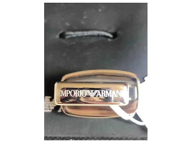 Gemelos Emporio Armani Negro Gris Hardware de plata 