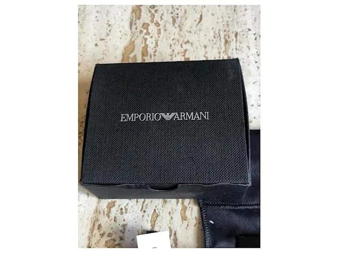 Gemelos Emporio Armani Negro Gris Hardware de plata 