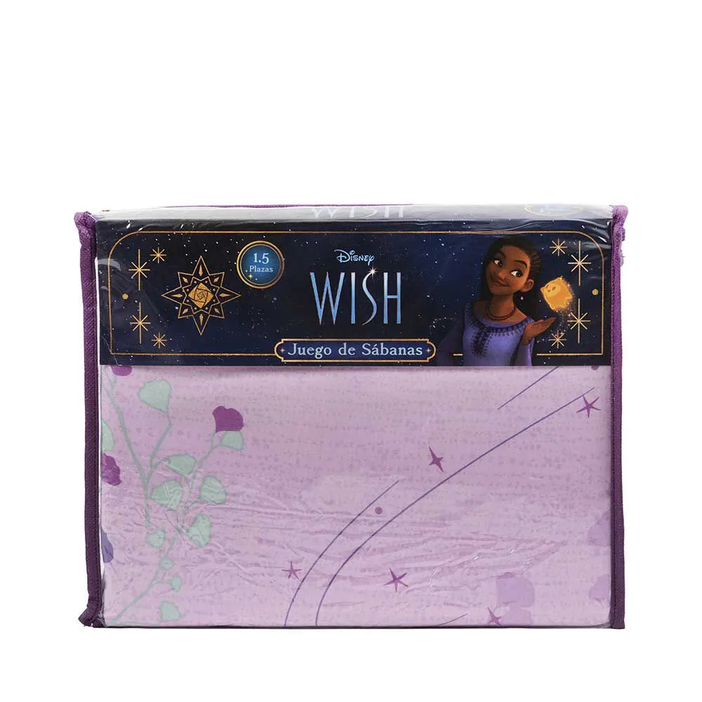 Juego de Sábanas Infantil Disney 1,5 Plazas Wish Asha