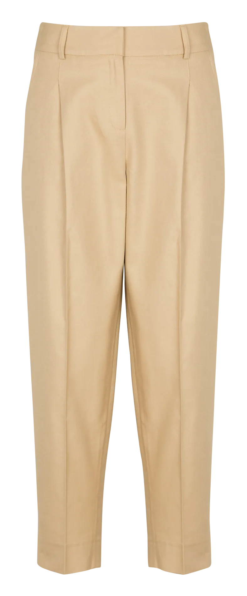 MAISON 123 FLAVIE - Pantalón de mezcla de algodón con pinzas en beige