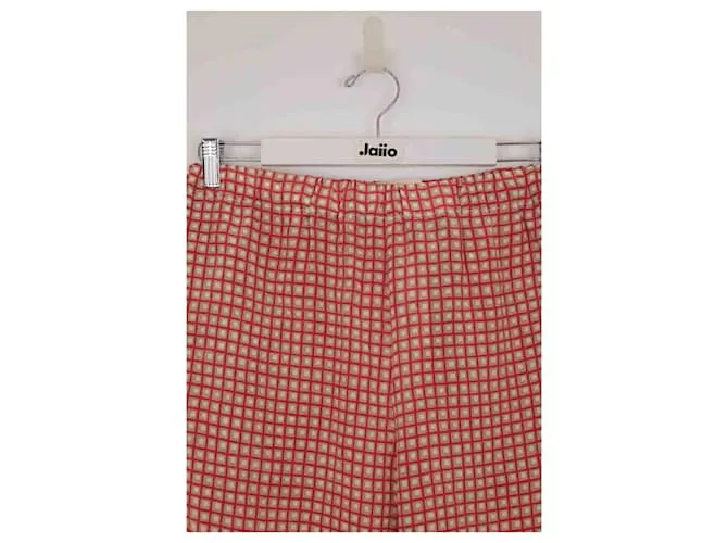 Marni Pantalón recto de seda Roja 