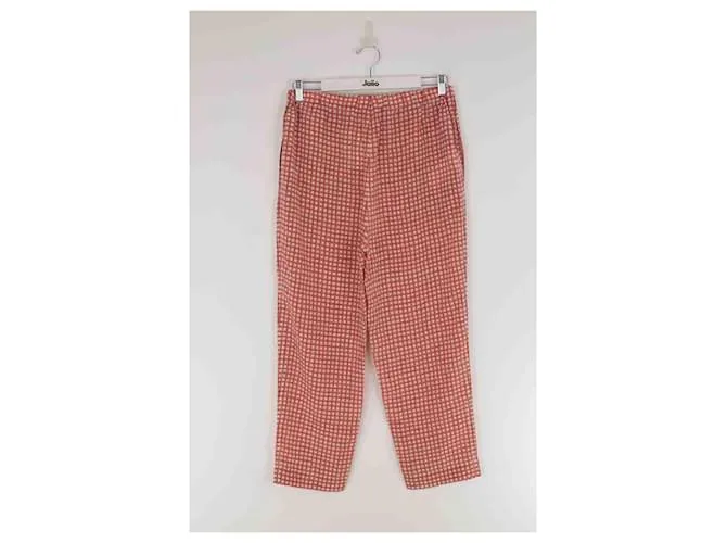 Marni Pantalón recto de seda Roja 