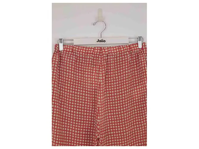 Marni Pantalón recto de seda Roja 