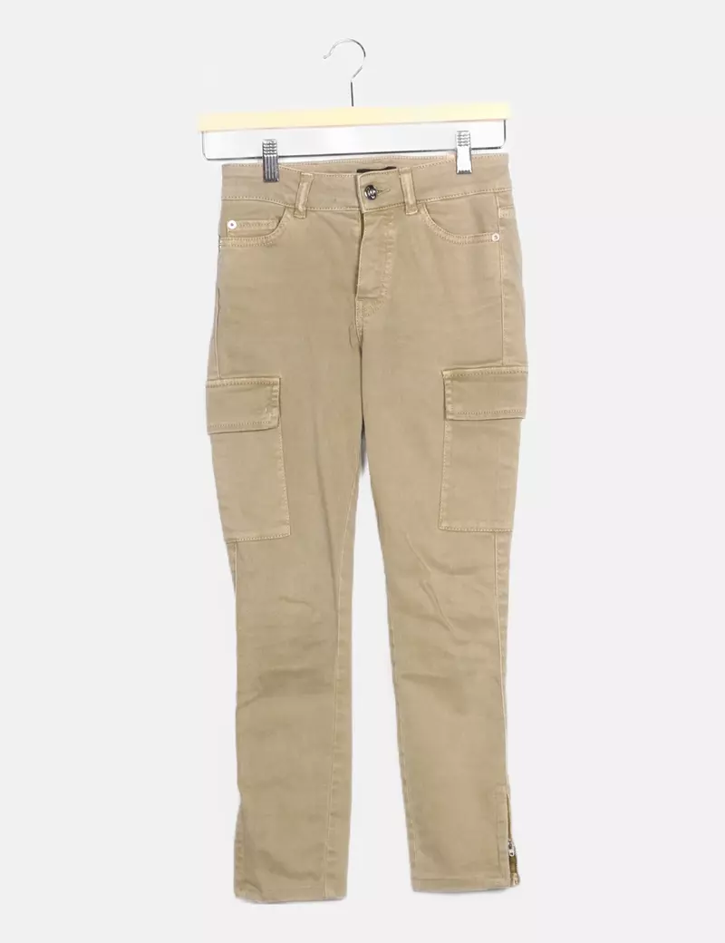 Massimo Dutti Jean verde cargo