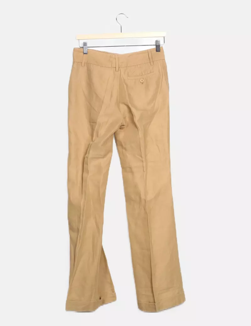 Massimo Dutti Pantalón beige fluido