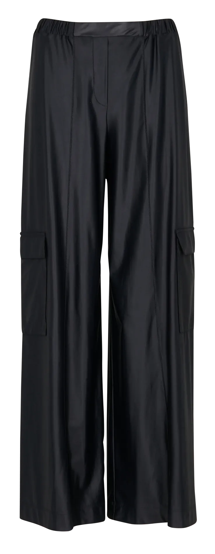 MAX MARA LEISURE TESEO - Pantalón recto satinado en negro