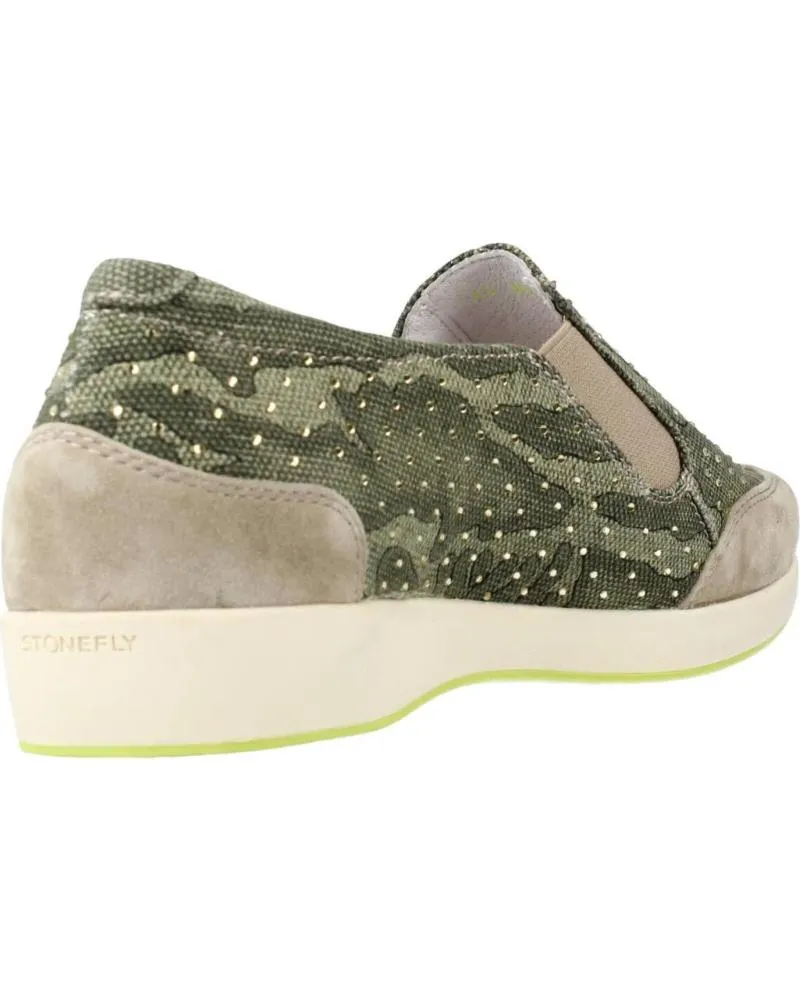 Mocasines STONEFLY  de Mujer MOCASINES MUJER MODELO CLAUDE 4 BIS CAMOUFL COLOR VERDE  Q31