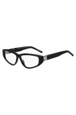 Montura para gafas graduadas de acetato negro con monograma en 3D 