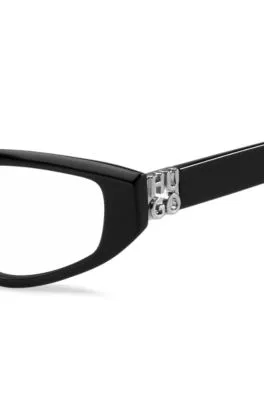 Montura para gafas graduadas de acetato negro con monograma en 3D 