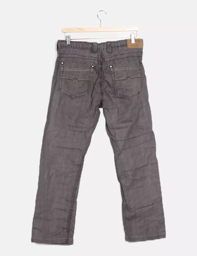 Newwood Pantalón denim gris recto