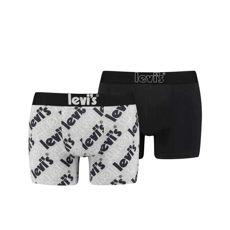 Pack 2 Boxers Levi´s en gris con logo grande y negro