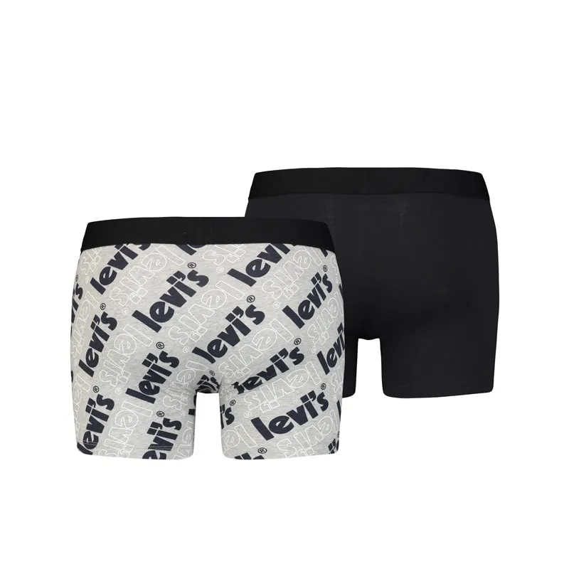 Pack 2 Boxers Levi´s en gris con logo grande y negro