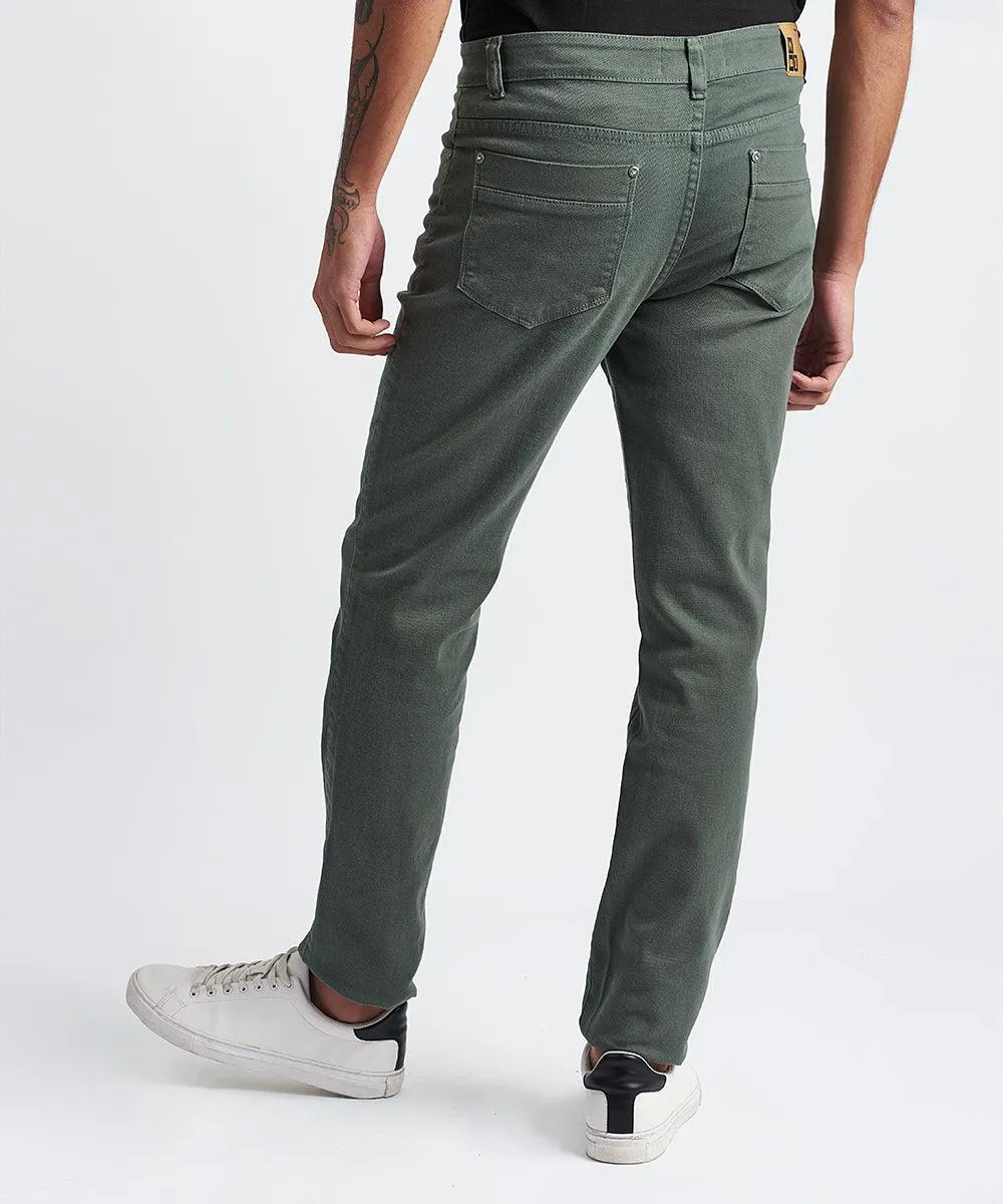 PANTALON DENIM SPANDEX SLIM FIT VERDE MILITAR PV24