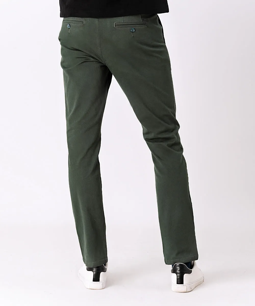 PANTALON DRILL CON PLIEGUE OI23 VERDE