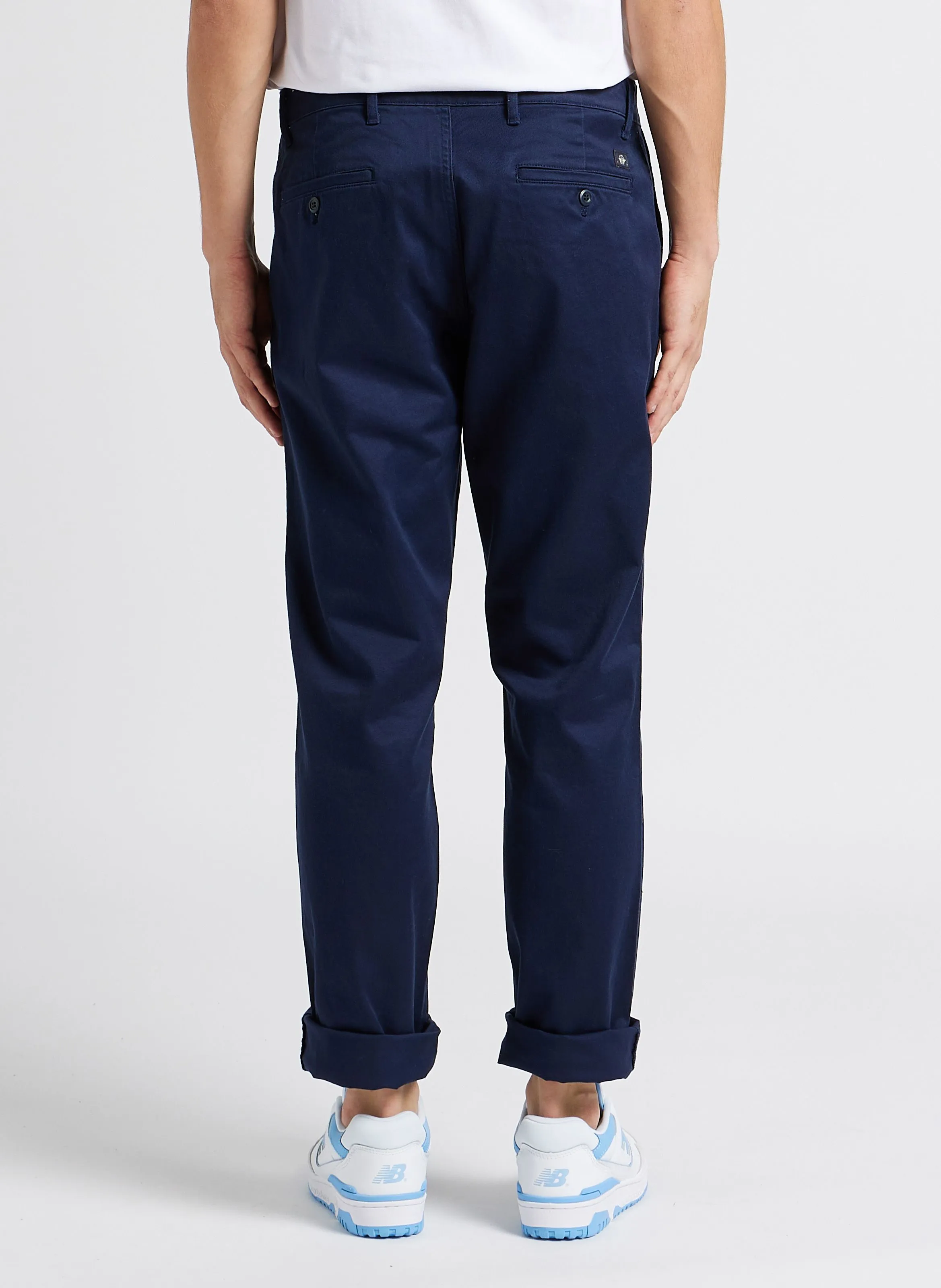 Pantalón chino slim fit de algodón elástico en azul