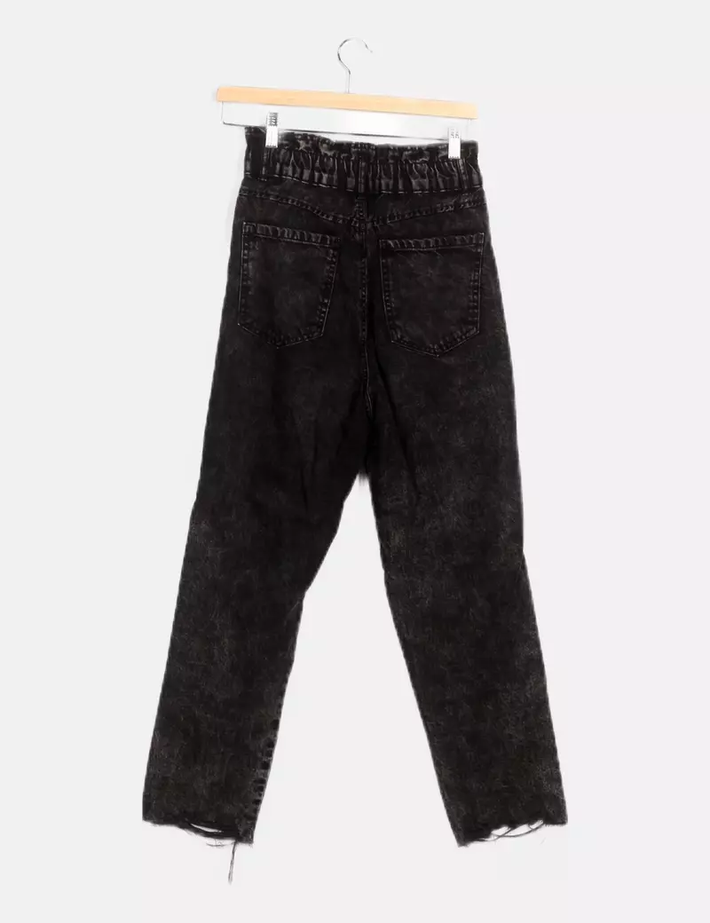 Stradivarius Pantalón gris tiro alto