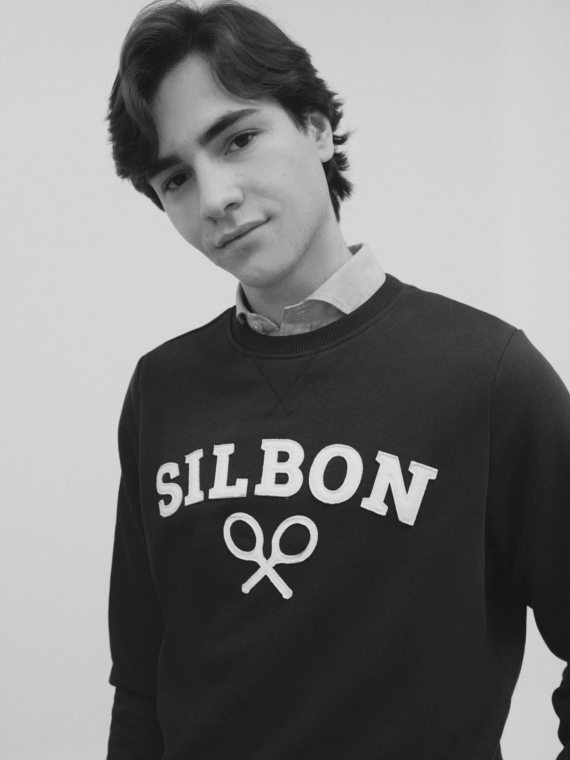 Sudadera silbon raqueta media azul marino
