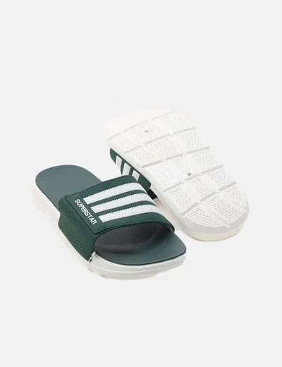 Superstar Chancla verde estampada