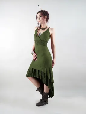 Vestido midi Nuria, Verde oliva