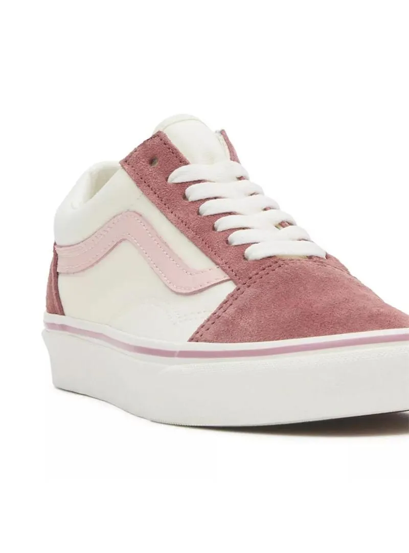 Zapatilla Mujer Vans Old Skool Blanca Rosa