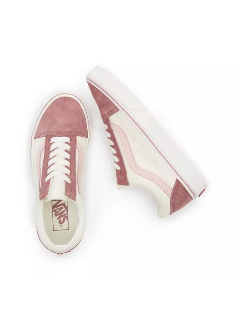 Zapatilla Mujer Vans Old Skool Blanca Rosa