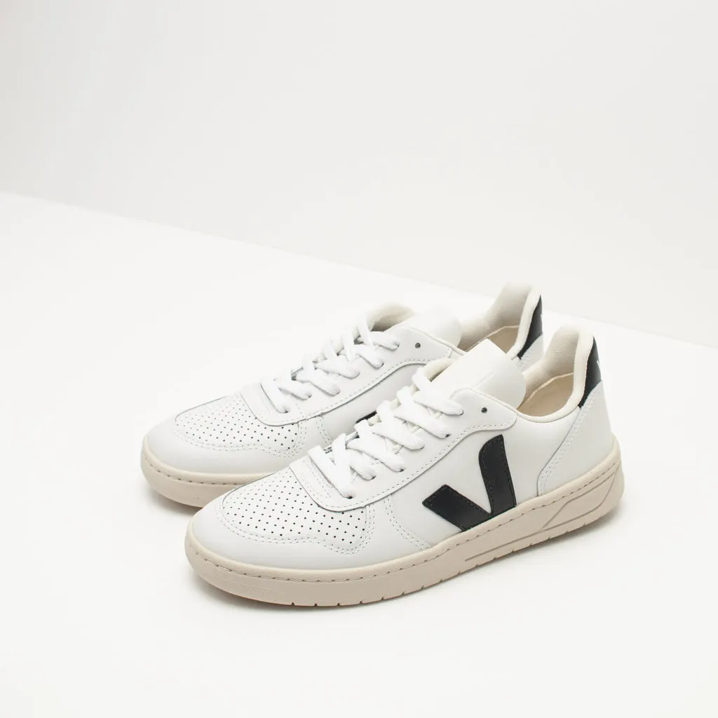 ZAPATILLA- VEJA - V-10 LEATHER EXTRA WHITE BLACK VX020005