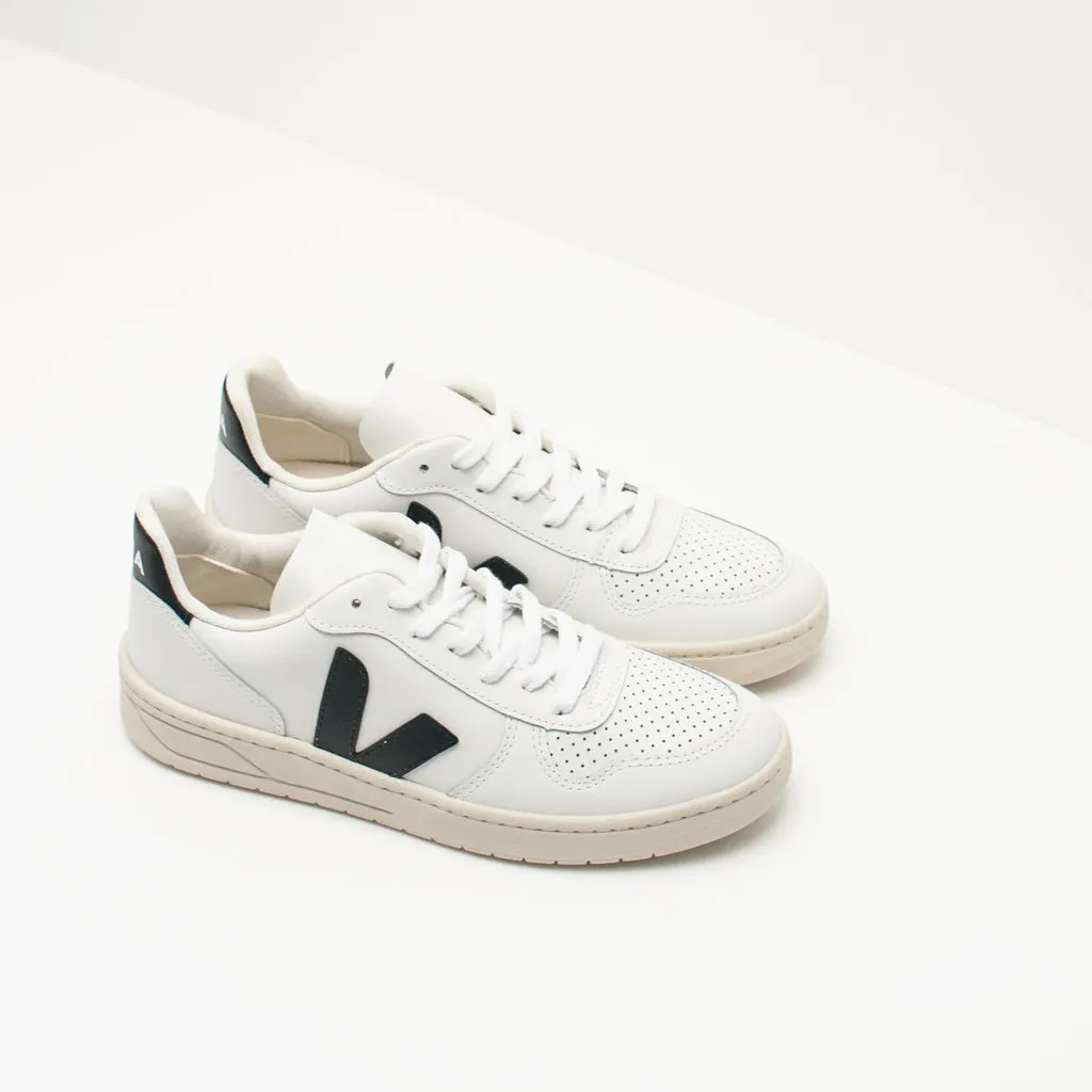 ZAPATILLA- VEJA - V-10 LEATHER EXTRA WHITE BLACK VX020005