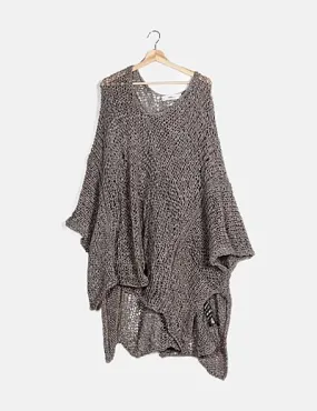 Zara Poncho gris crochet